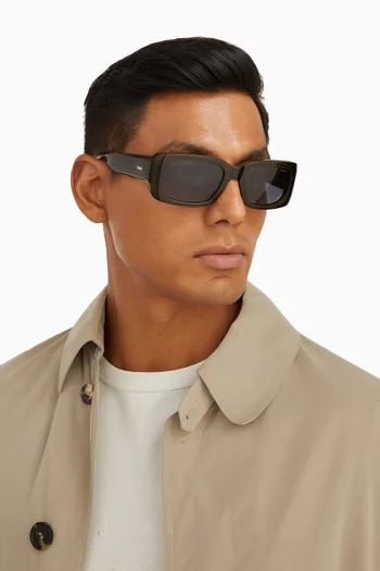 Wes Rectangular Sunglasses in Eco Acetate