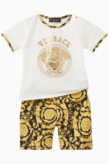 Baroque-print Shorts in Cotton-jersey
