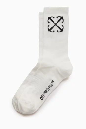 Arrow Mid-calf Socks in Cotton Blend
