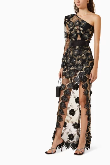 By The Way Embellished Gown in Lace & Mesh