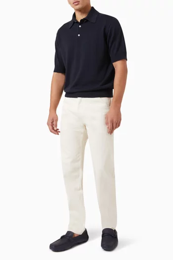 Polo Shirt in Knitted Linen