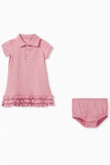 Ruffled Dress & Bloomers Set in Cotton