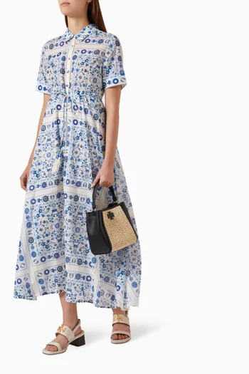 Printed Shirt Dress in Cotton