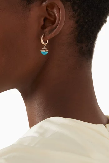 Cleo Mini Rev Diamond Drop Earrings in 18kt Rose Gold