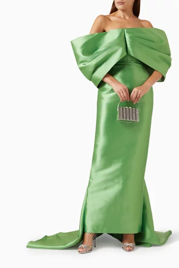 Delphina Maxi Dress in Crepe-knit