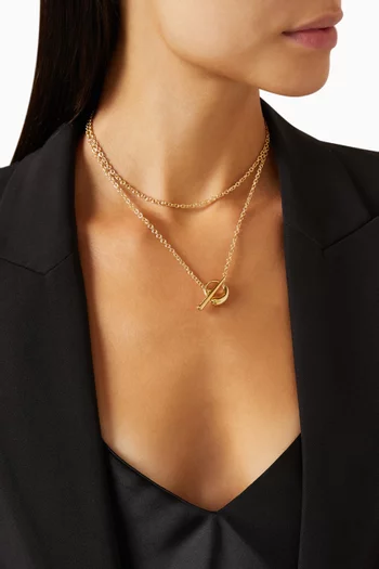 Oculus Double Necklace in 18kt Yellow Gold plated Brass