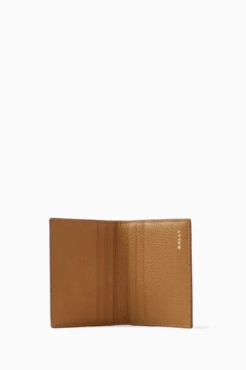 Pennant Card Holder in Grained Leather