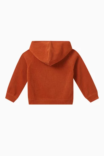 Novelty Textured Hoodie in Rib-knit