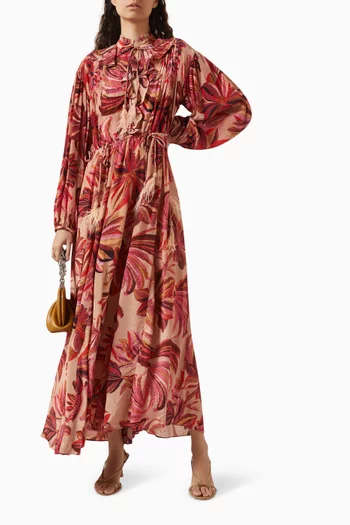 Floral Tapestry Maxi Dress in Viscose