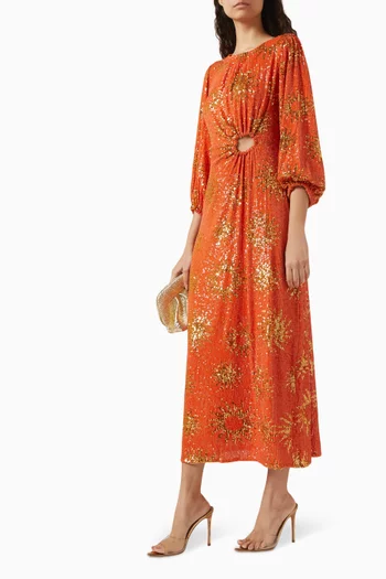 Sunny Mood Sequin Midi Dress