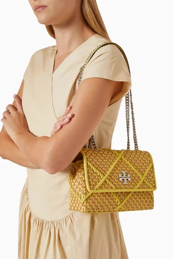 Small Kira Convertible Shoulder Bag in Woven Leather