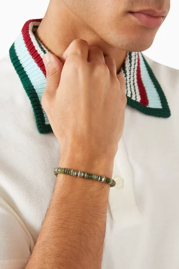 Positano Bracelet in Rhodium Plated Sterling Silver & Southern Jade