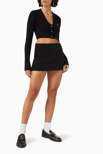 Jen Mini Skirt in Pointelle-knit