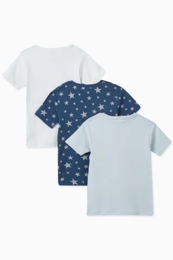 Star T-Shirts in Cotton, Pack of Three