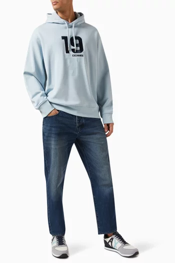 Logo Sweatshirt Hoodie in Cotton Fleece