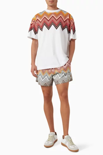 Large Zigzag Print T-shirt in Cotton