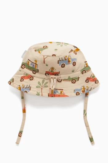 Printed Bucket Hat in Organic Cotton