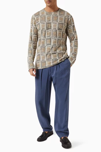 Jacquard Sweater in Linen & Wool