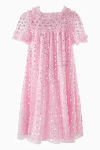 Raindrop Smocked Dress in Tulle