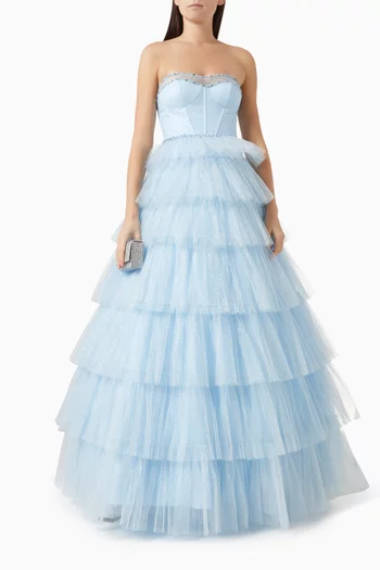 Glitter Bead-embellished Gown in Tulle