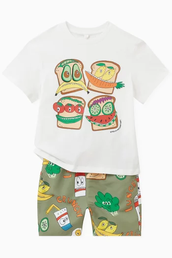 Sandwich-print T-shirt in Organic Cotton-jersey