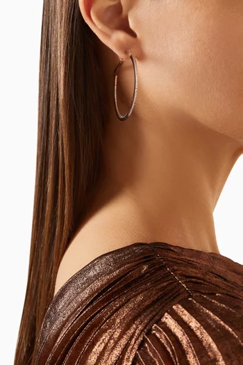 Stone Hoop Earrings in Rose Gold-plated Sterling Silver