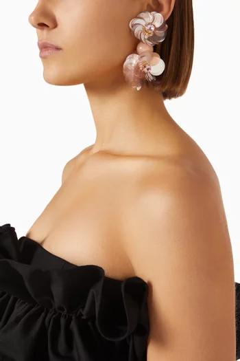 Eclats de Paquerette Drop Earrings in Rose-plated Brass