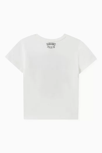 Tiger Logo Print T-shirt in Organic Cotton Jersey