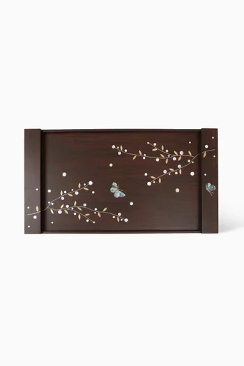 Medium Butterfly Mother-of-pearl Tray in American Walnut