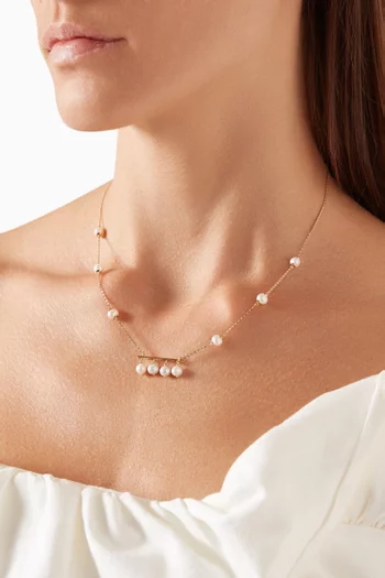 Kiku Jolie Pearl Bar Necklace in 18kt Gold