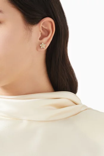Kira Star Pavé Stud Earrings in Brass