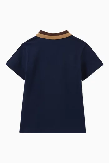 Contrasting Collar Polo Shirt in Cotton