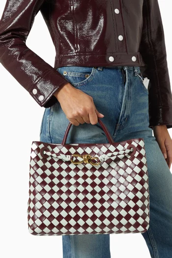 Medium Andiamo Top-handle Bag in Intrecciato Leather