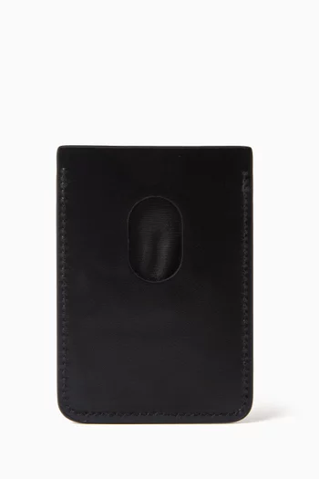 Logo Cash Magnet Card Case in Calf Leather