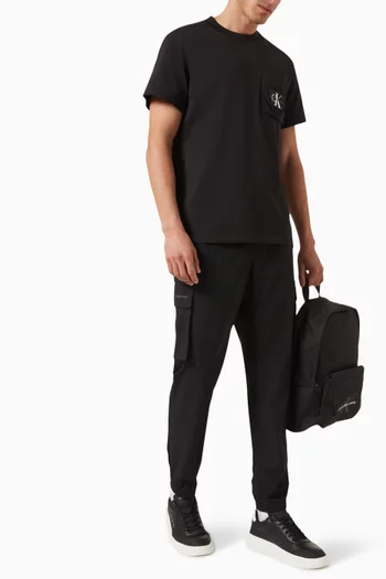 Ripstop Panel T-Shirt in Cotton