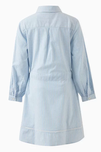 Ithaca Striped Shirt Dress in Stretch Organic Cotton