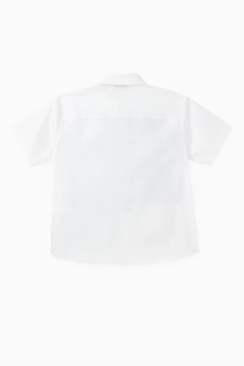 قميص ديفون بنقشة شعار الفروسية قطن بوبلين مطاطي