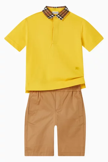 Check-print Polo Shirt in Cotton