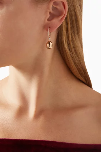 Essence Diamond Egg Drop Earrings in 18kt Rose Gold
