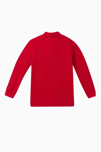 Long-sleeve Polo Shirt in Cotton Knit
