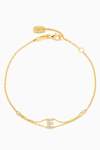 Letter "E" Diamond Bracelet in 18kt Gold