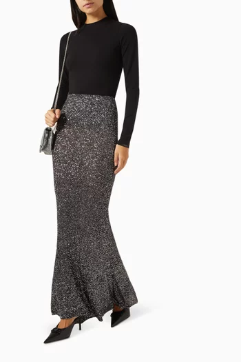 Maxi Skirt in Sequin Viscose-knit