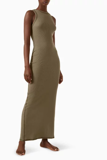 Tank Maxi Dress in Cotton-rib