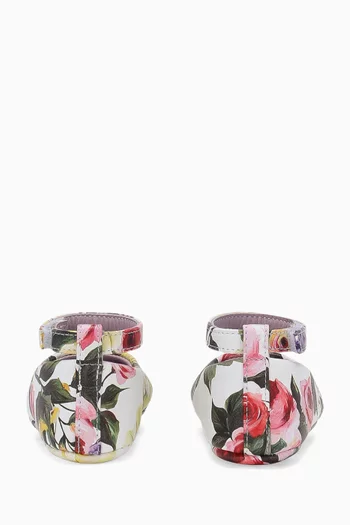 Floral-print Ballet Flats in Nappa