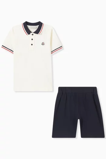 Polo Shirt and Shorts Set in Cotton/