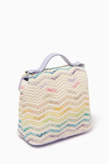 Chevron Woven Bag in Cotton-blend Knit