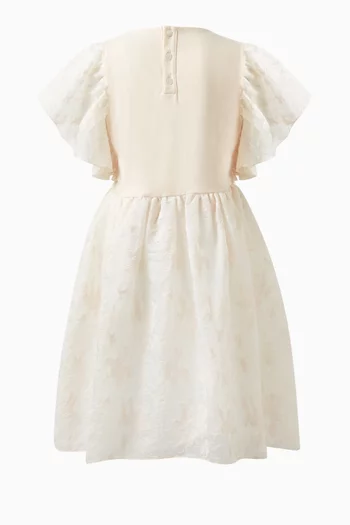 Logo Shimmer Dress in Cotton Jersey