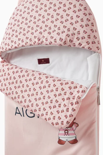 Bear Logo Sleeping Nest in Pima Cotton Jersey