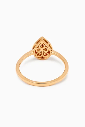 Illusion Pear Diamond Ring in 18kt Gold