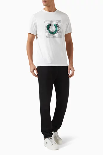 Laurel Wreath Grid T-Shirt in Cotton